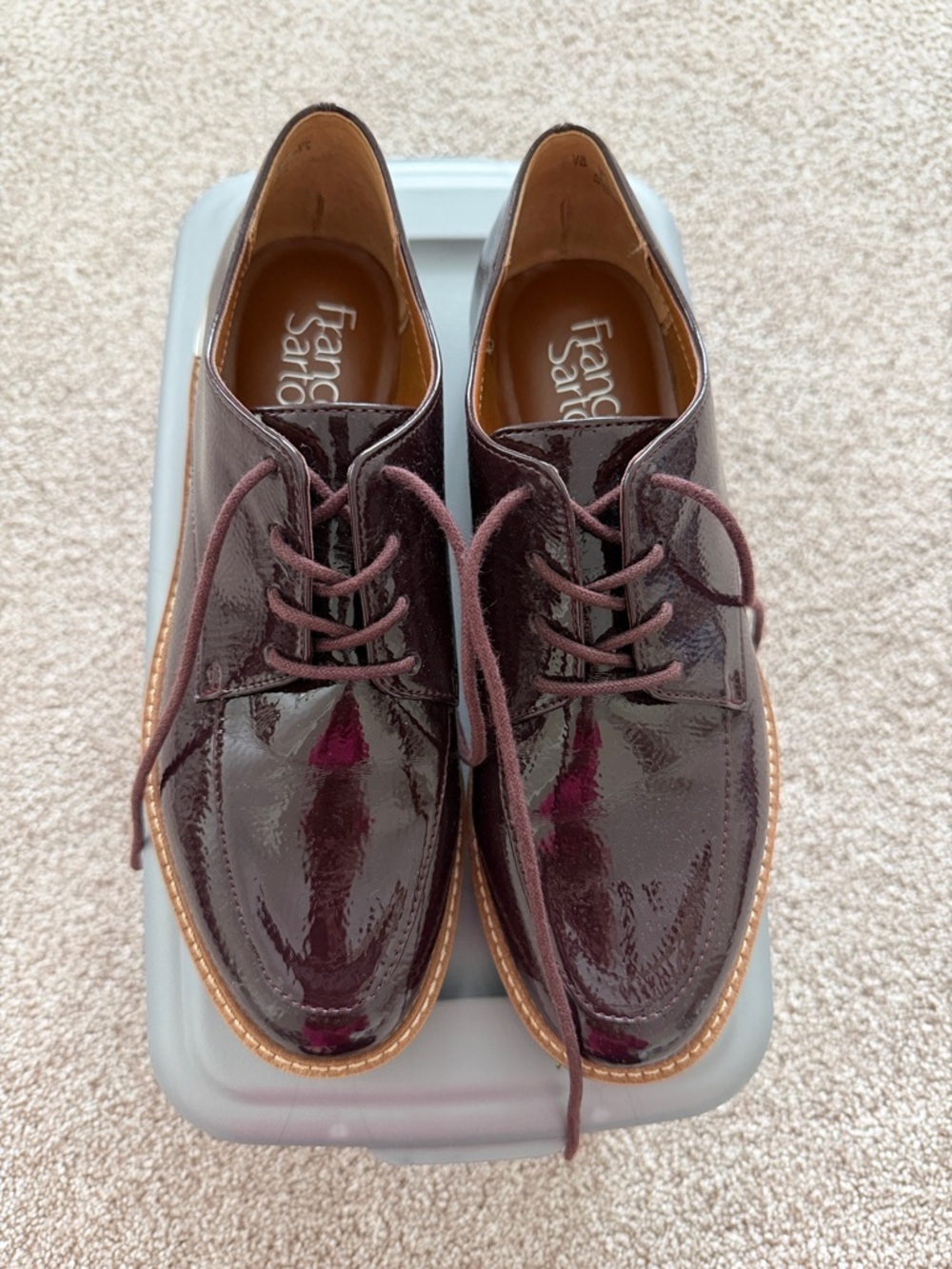 Franco Sarto Charles Women’s Oxford- Wine Patent Leather Shoes